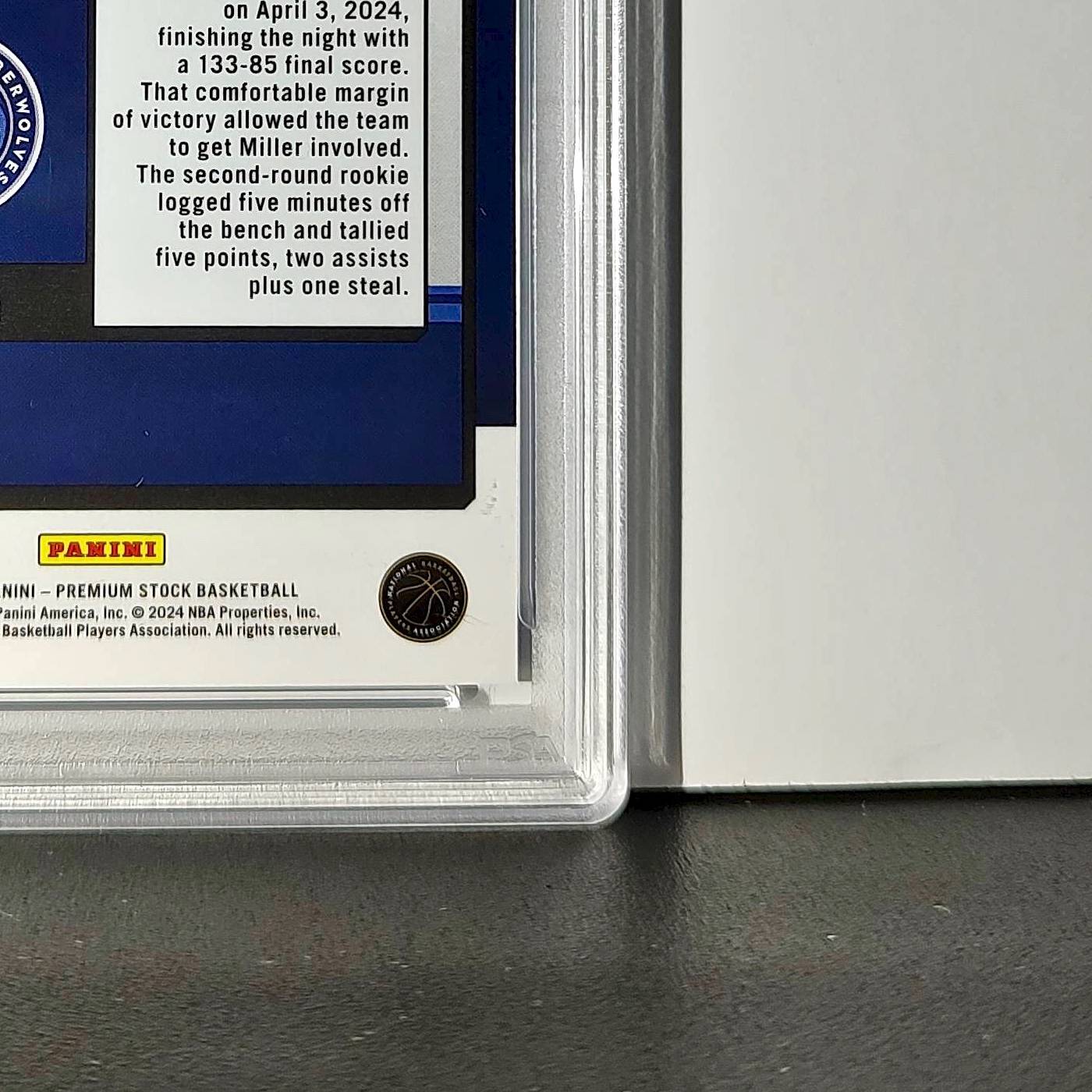 Leonard Miller 2023 Panini Hoops Premium #80 65/75 Blue Pulsar PSA 9 Mint