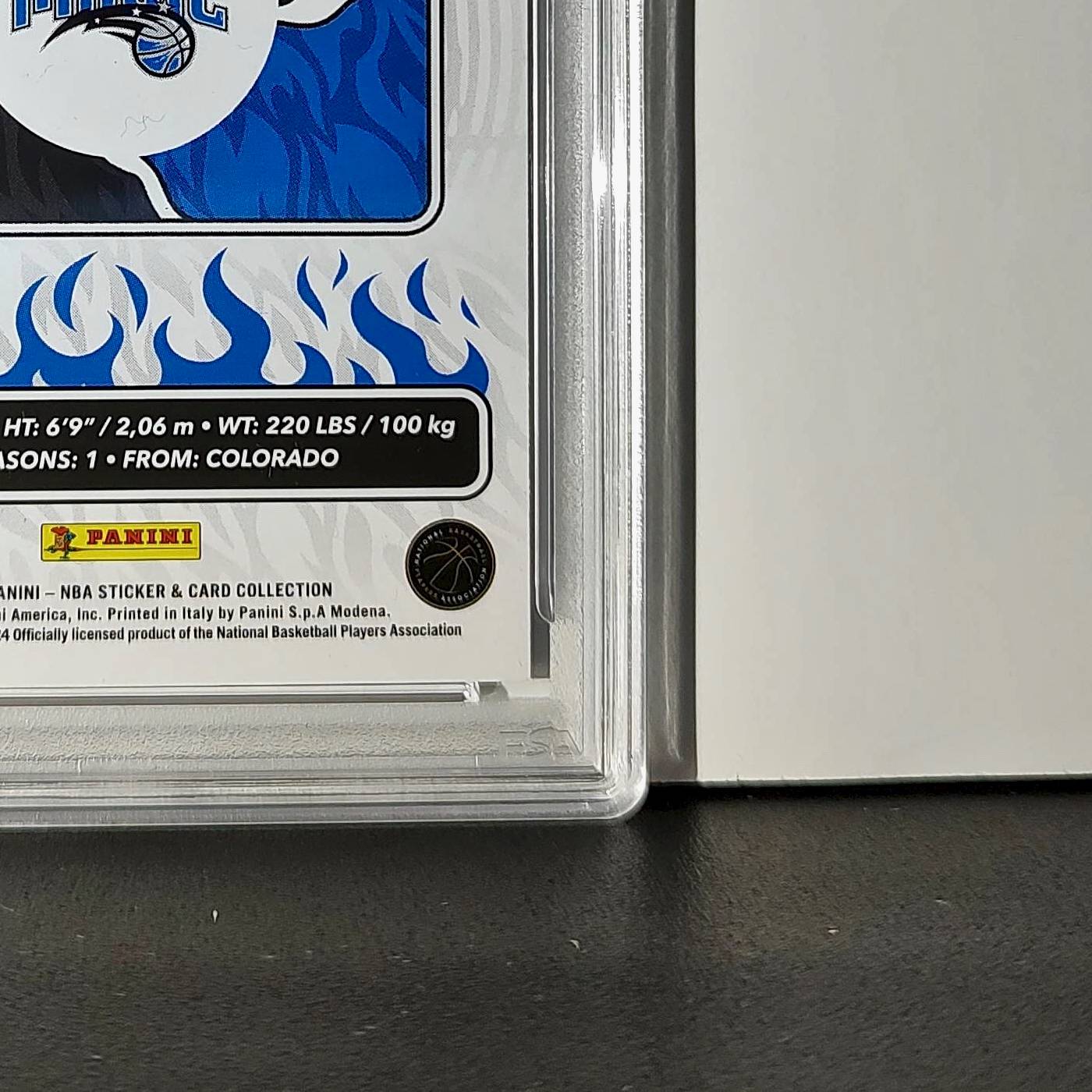 Tristan da Silva Rookie 2024-25 Panini NBA #81 Sticker 20/75 Purple Foil PSA 8