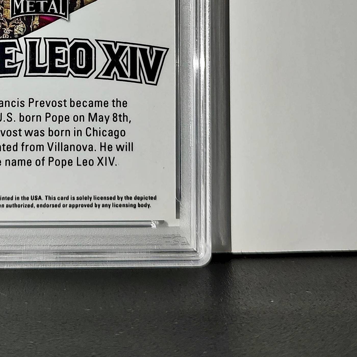 2025 Leaf Metal Pope Leo XIV 98/529 #1 Hot Dog Variant PSA 8 NM-Mint