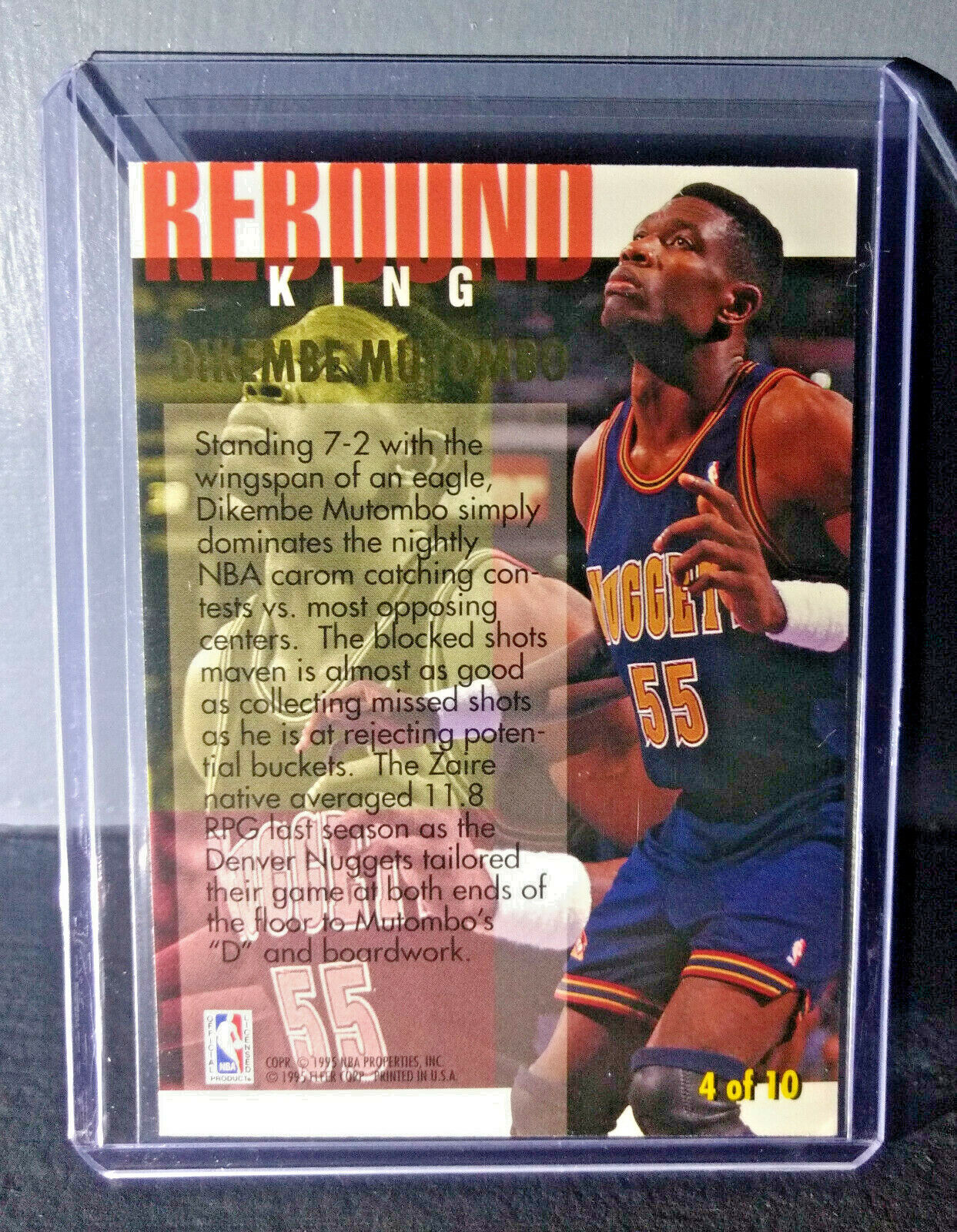 1994-95 Dikembe Mutombo Fleer Ultra Rebound King #4 Basketball Card