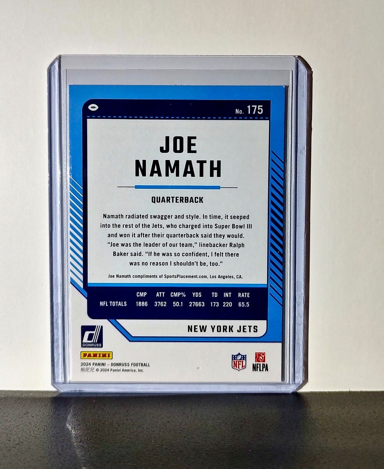 Joe Namath 2024 Panini Donruss NFL #175 Card New York Jets