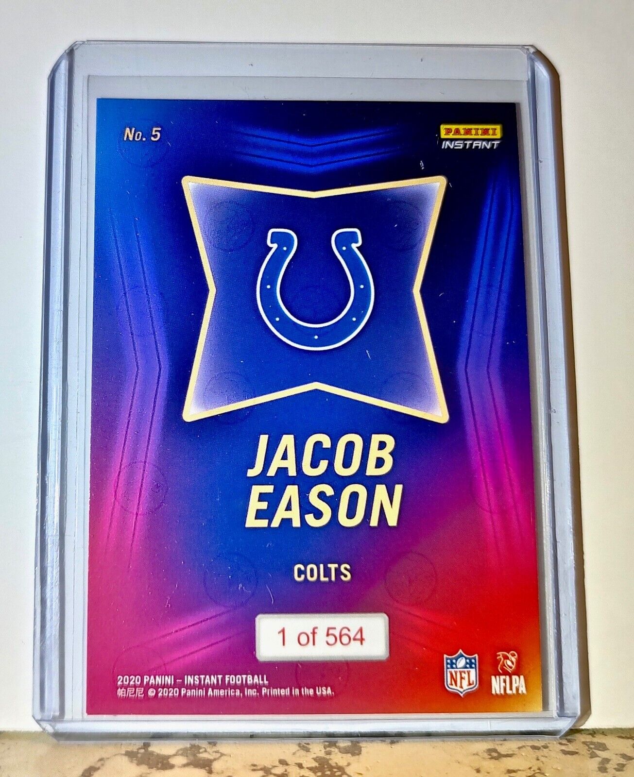 Jacob Eason 2020 NFL Draft Night NFL #5 Football Card Colts 1 of 564