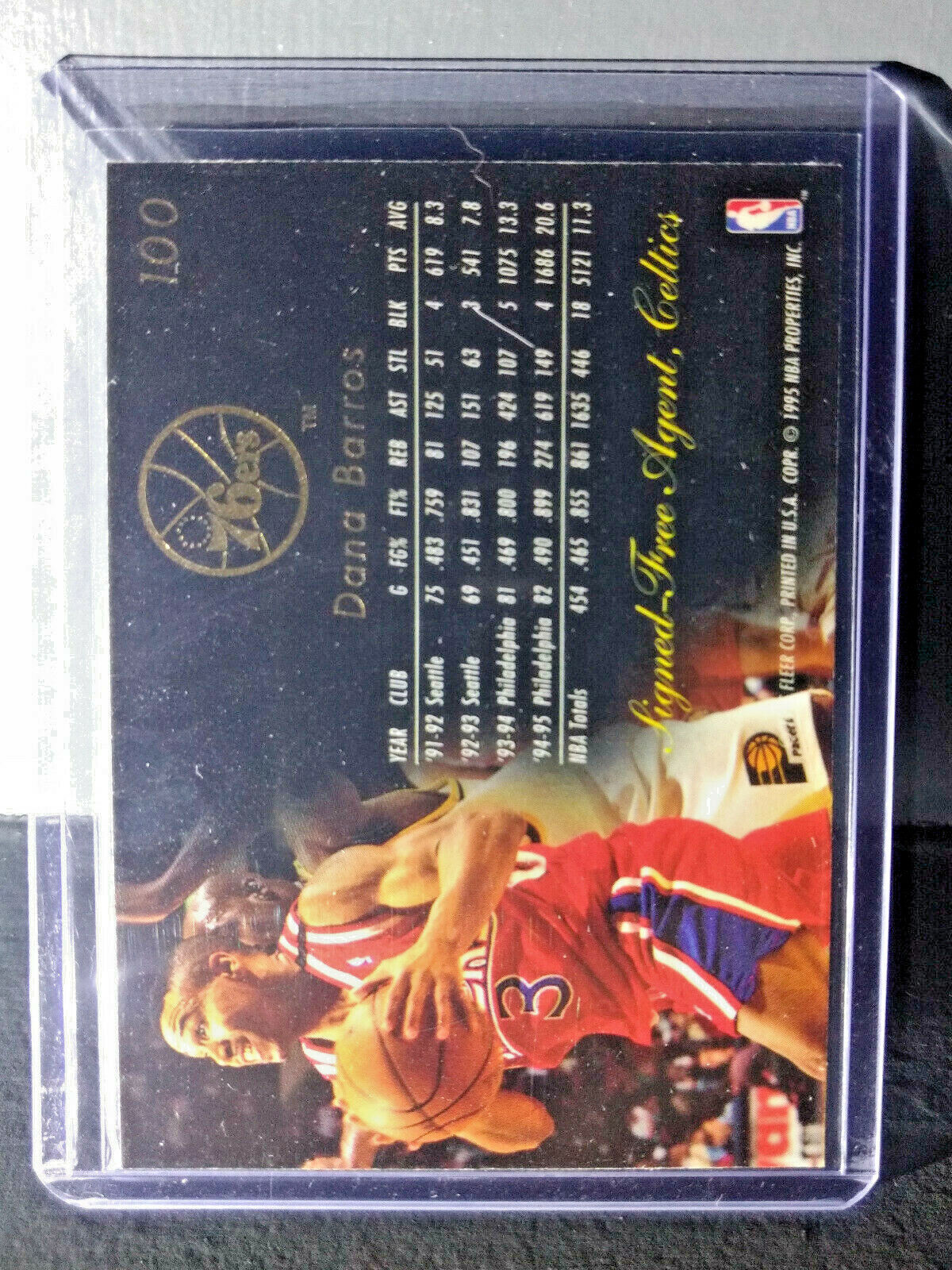 1995-96 Dana Barros Flair #100 Basketball Card