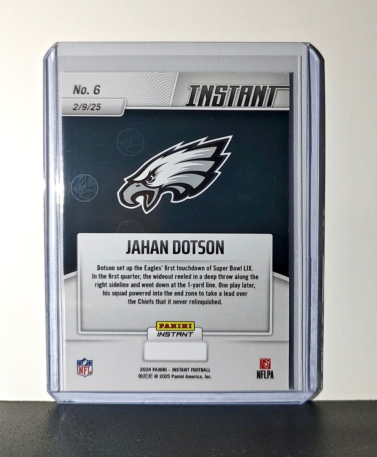 Jahan Dotson 2024 Panini Super Bowl LIX Champions NFL #6 Football Card Eagles