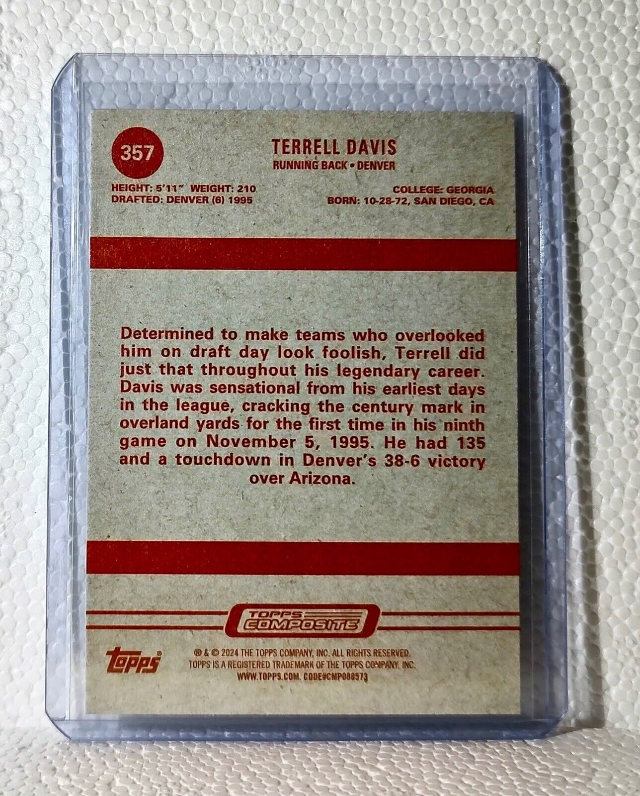 Terrell Davis 2023 Topps NFL #357 Composite Football Card Denver Broncos