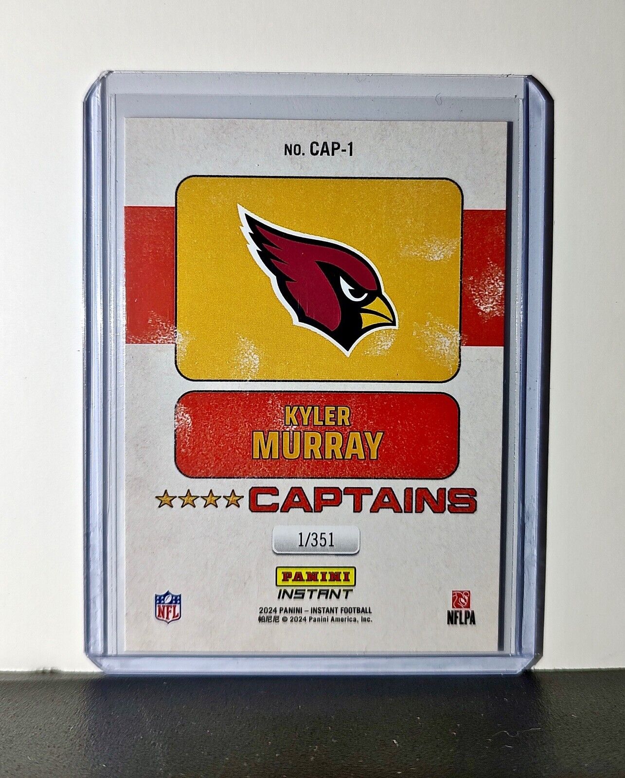 Kyler Murray 2024 Panini Captains NFL #1 Card Arizona Cardinals 1/351