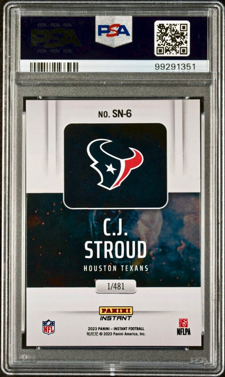 C.J. Stroud 2023 Panini Supernova NFL #SN-6 Football Card Graded PSA 10 Gem Mint