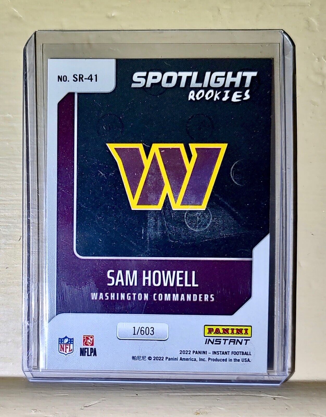 Sam Howell 2022 NFL Panini #41 Spotlight Rookie Football Card 1/603