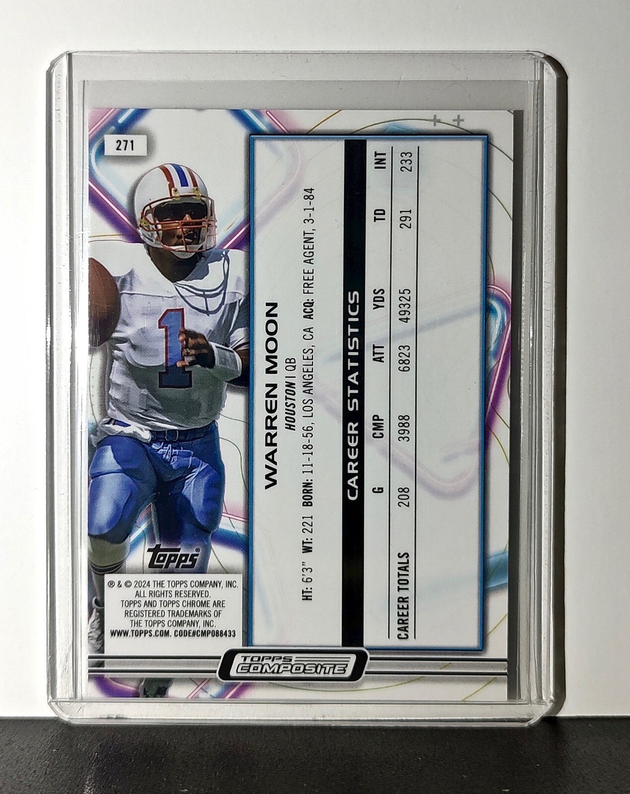 Warren Moon 2023 Topps Chrome Cosmic #271 Card Houston Oilers