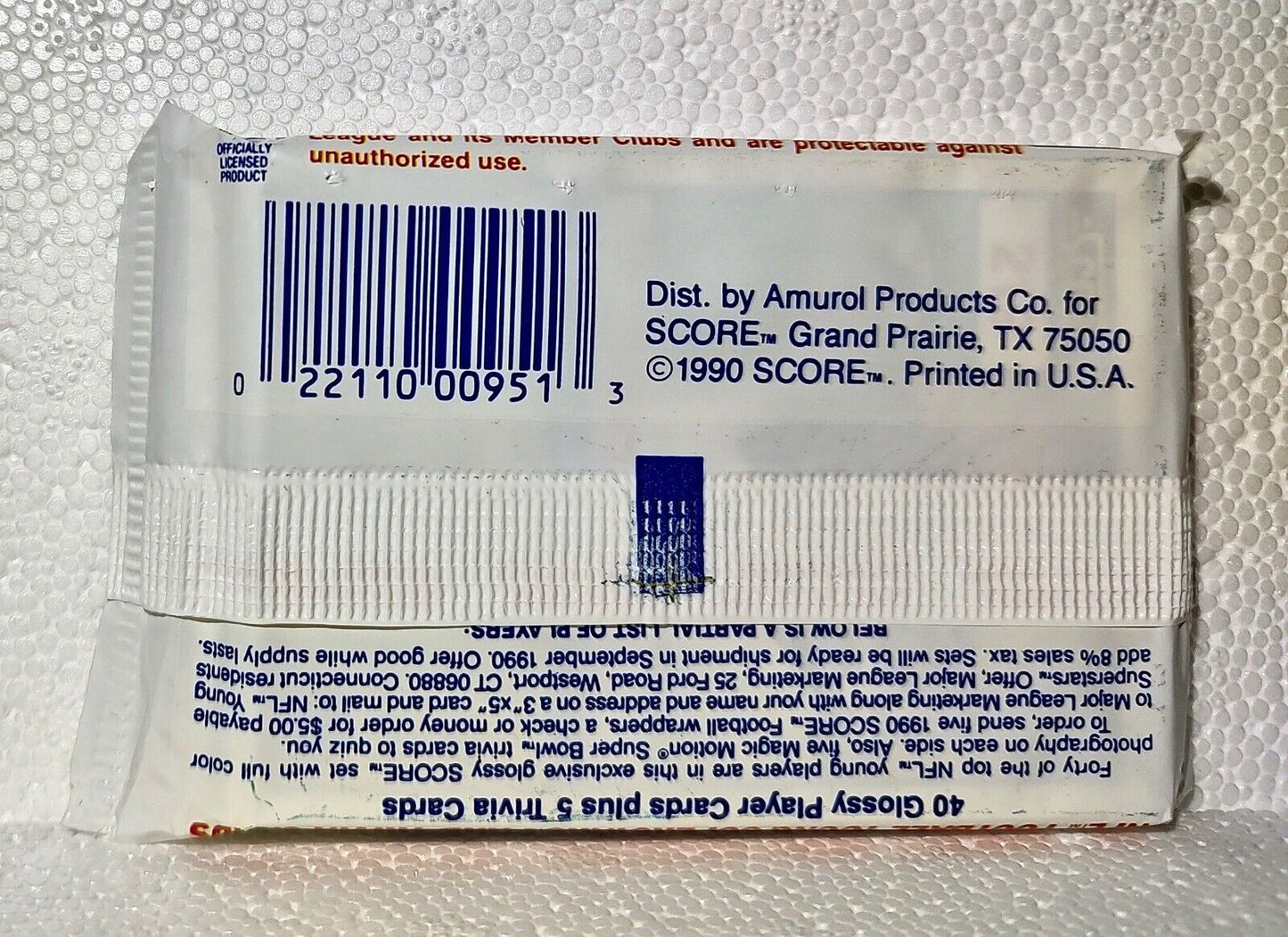 1990 Score NFL Football Card Pack Series 1 - Factory Sealed, New - 16 Cards
