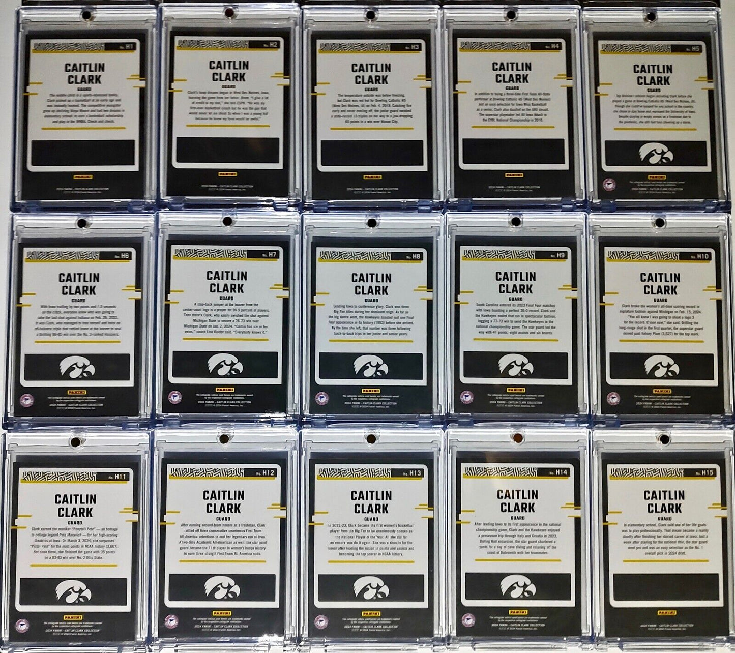 Caitlin Clark Highlights Complete Collection 2024 Panini Card Set Iowa Hawkeyes