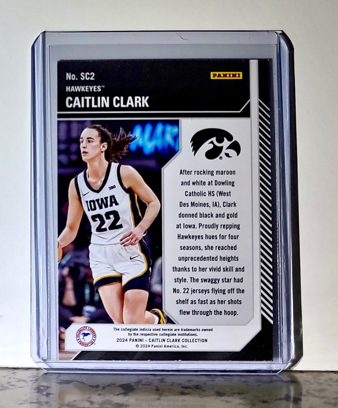 2024 Caitlin Clark Panini Contenders #SC2 School Colors Basketball Card Hawkeyes