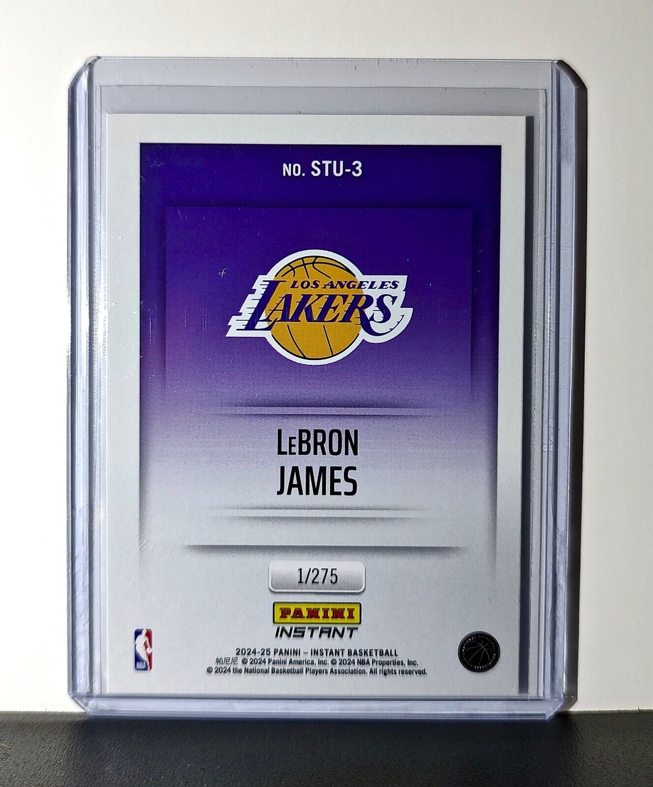 LeBron James 2024-25 Panini NBA Studio #3 Card Los Angeles Lakers 1/275