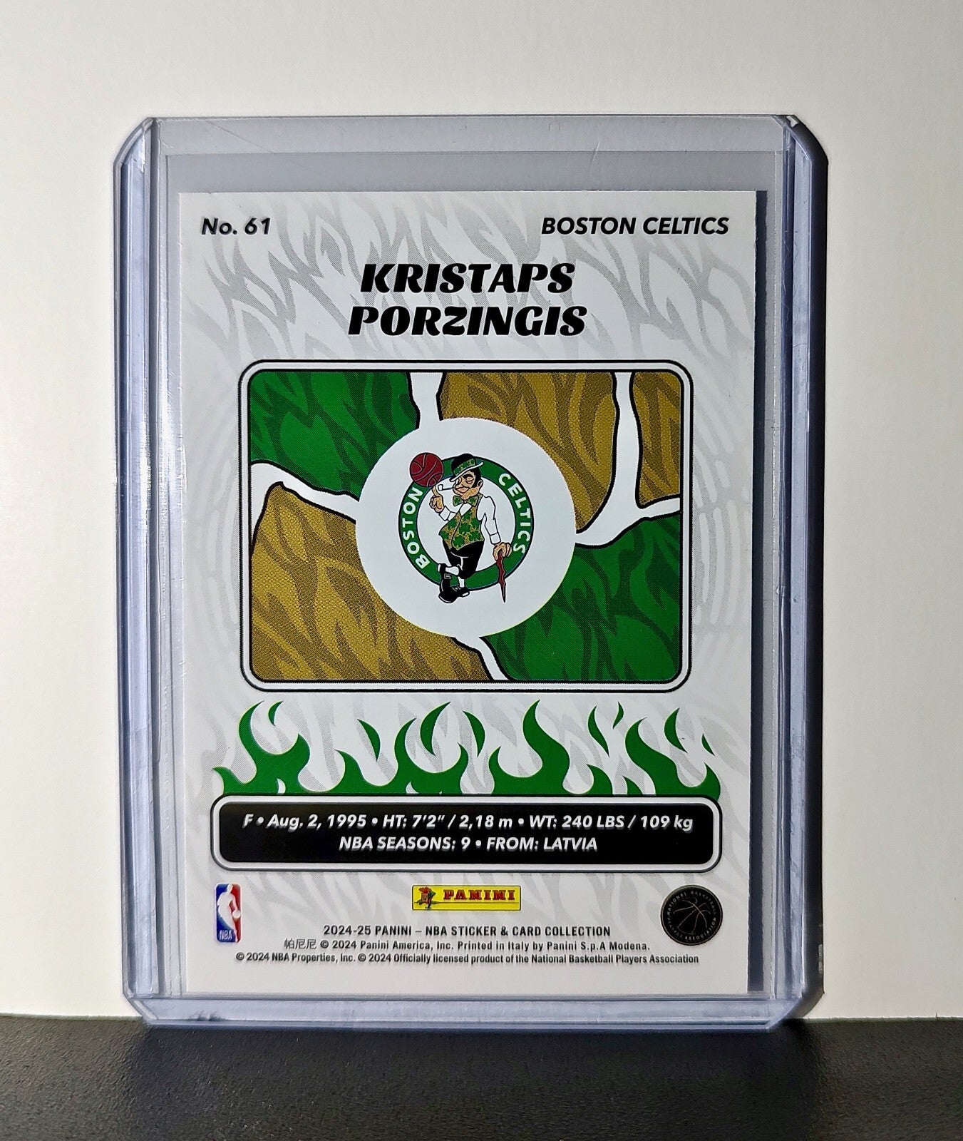 Kristaps Porzingis 2024-25 Panini NBA #61 Sticker Card Boston Celtics