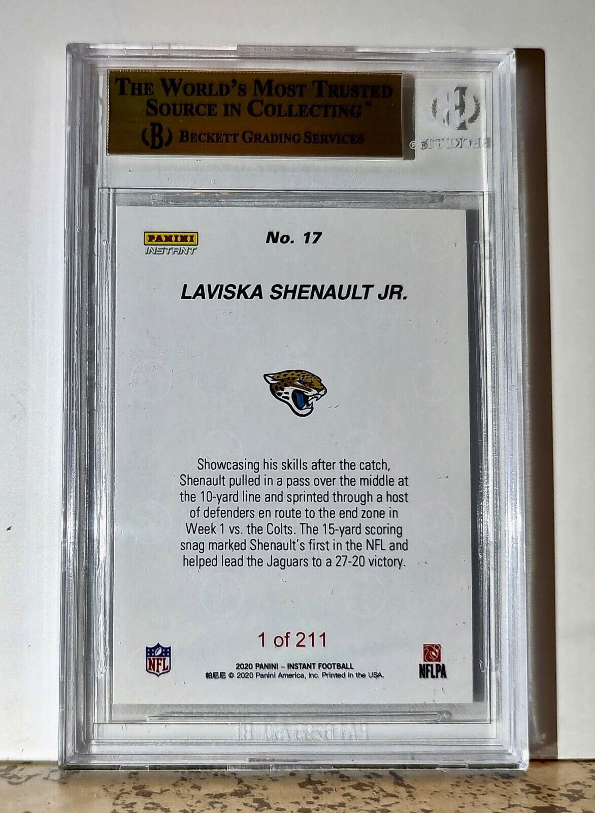 Laviska Shenault Jr. 2020 Panini NFL #17 Rookie 1 of 211 BGS 9.5 Gem Jaguars