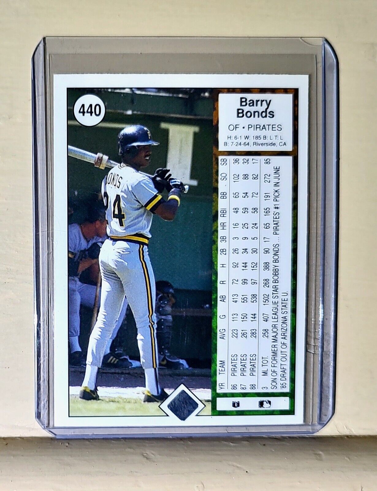 1988 Barry Bonds Upper Deck Baseball Card #440 Pirates
