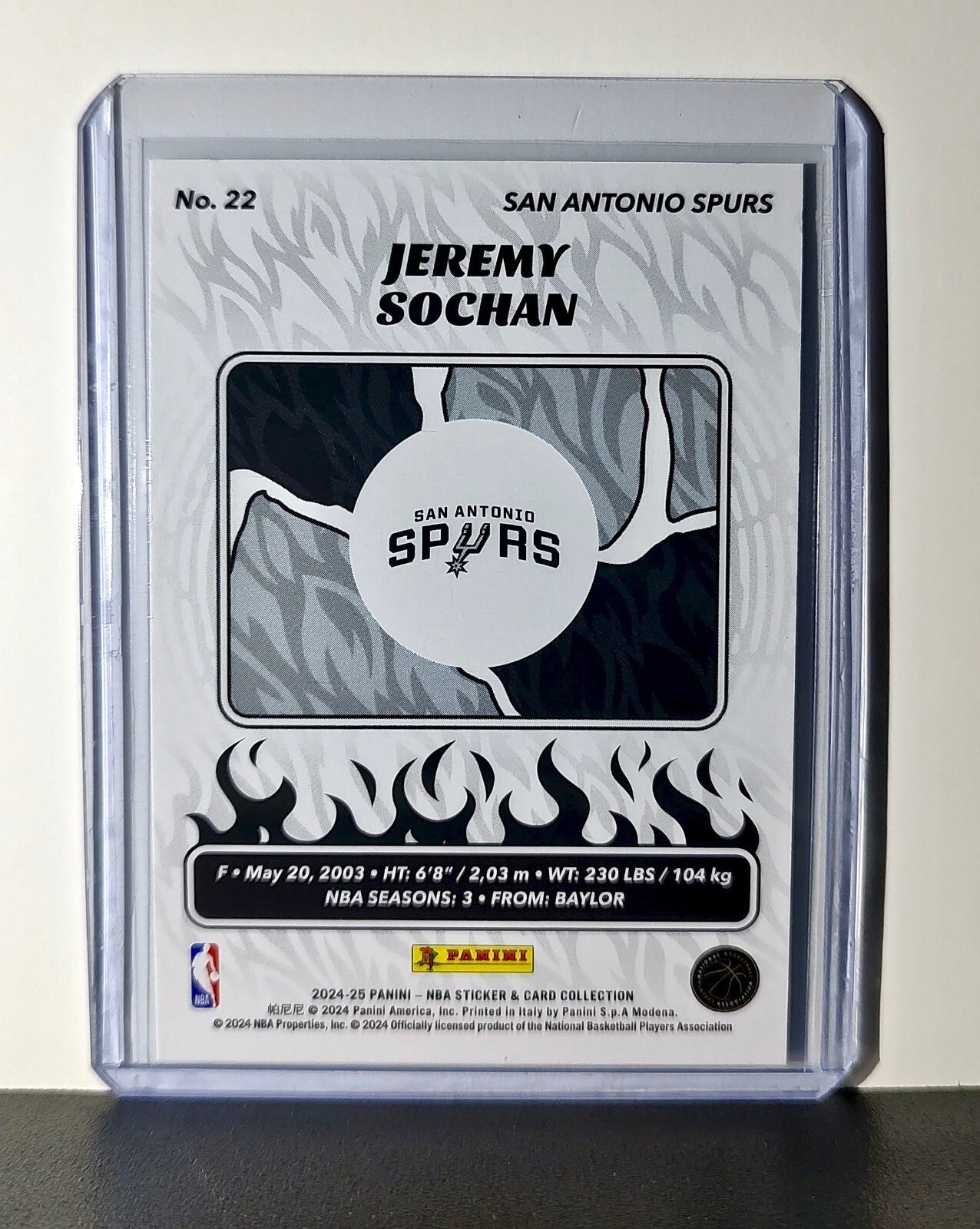 Jeremy Sochan 2024-25 Panini NBA #22 Foil Sticker Card San Antonio Spurs