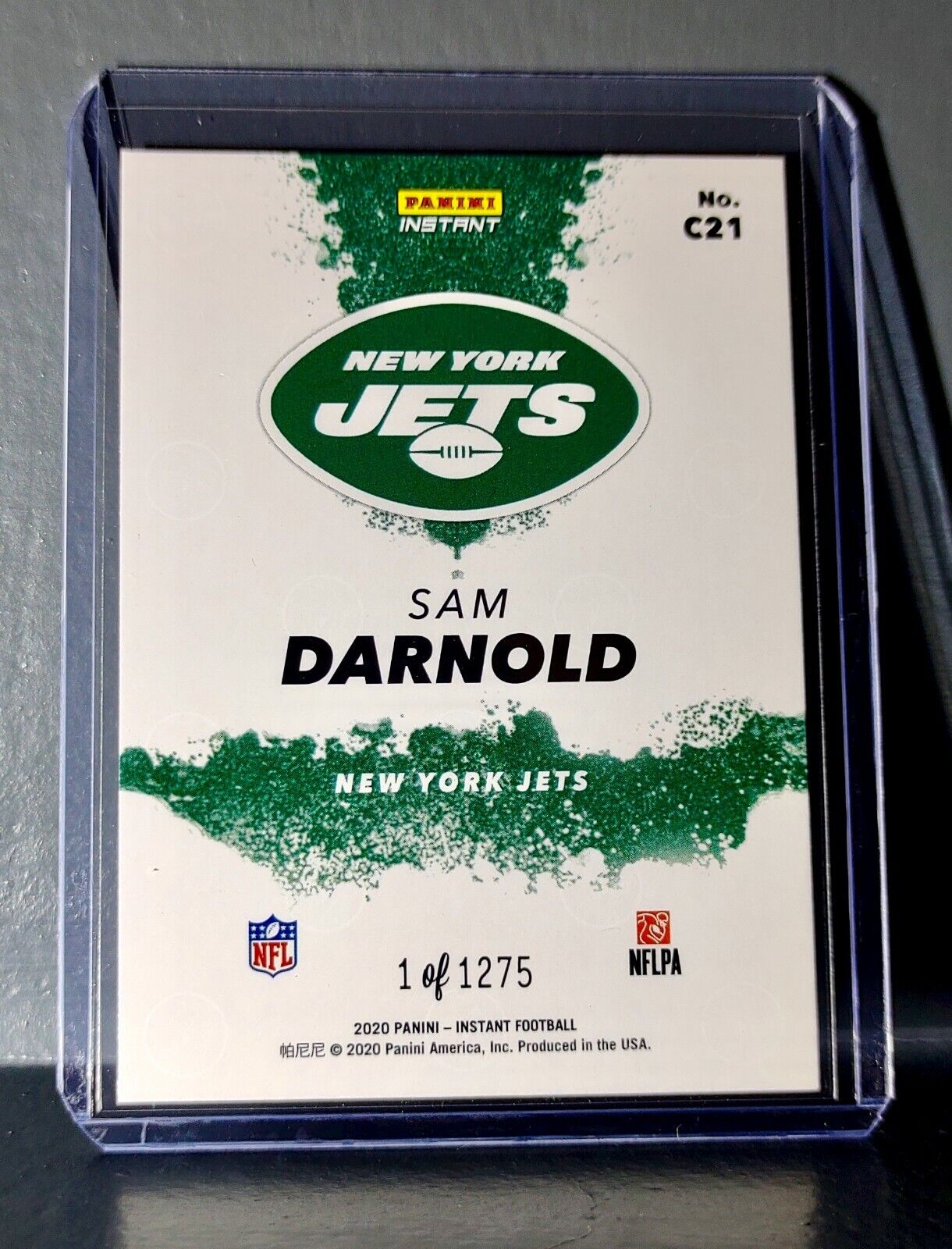 Sam Darnold 2020 Panini NFL Instant My City #21 Football Card 1 of 1275