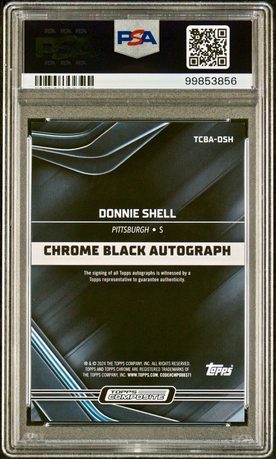 Donnie Shell 2023 Topps Chrome Black NFL #TCBA-DSH PSA 9 Auto 10