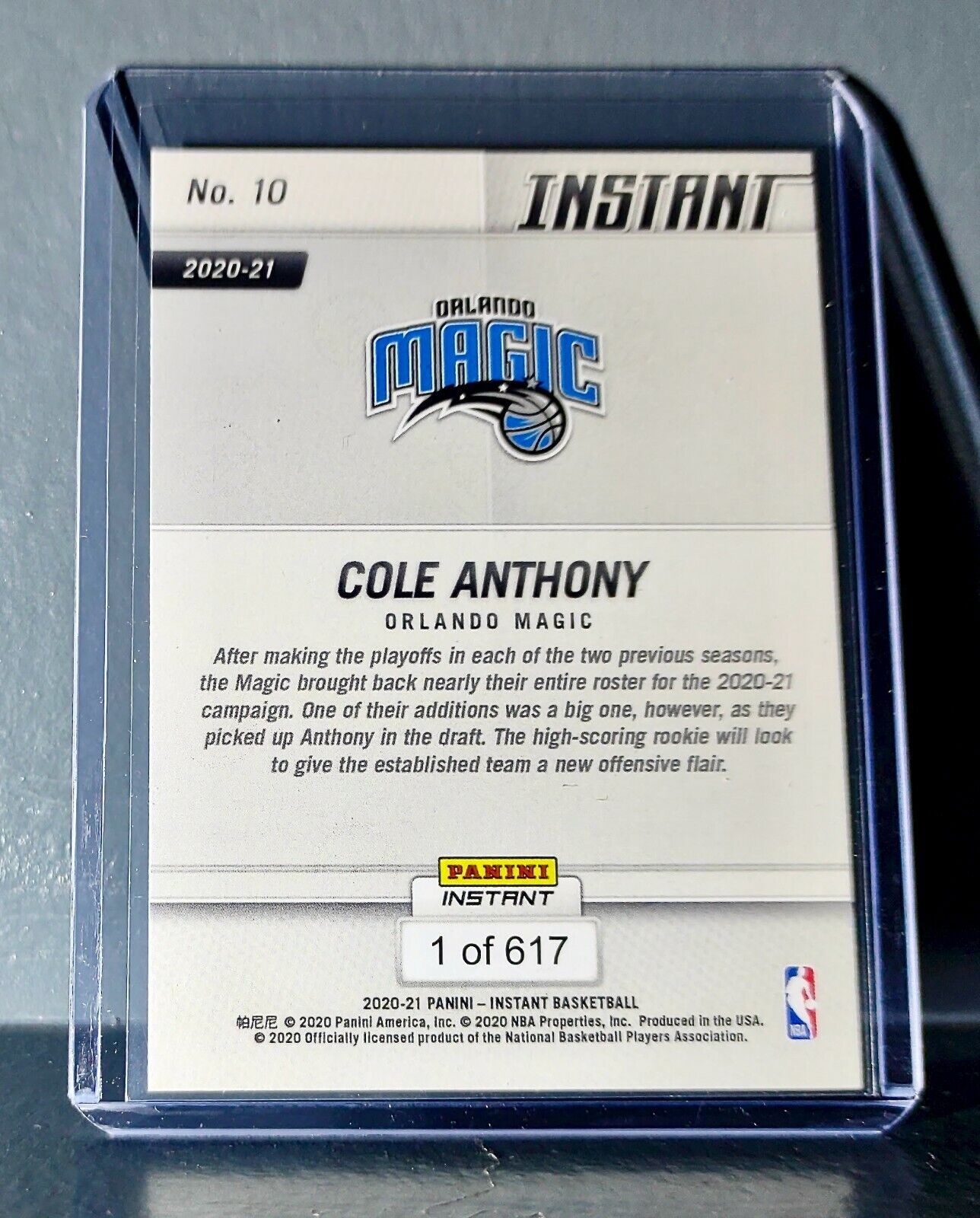 Cole Anthony 2020-21 Panini NBA Tip-Off #10 Basketball Rookie Card 1 of 617