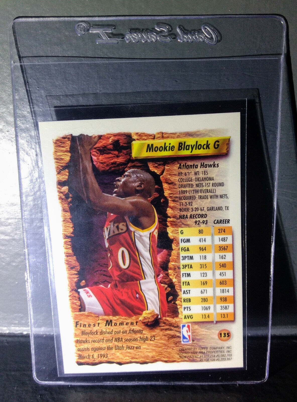 1993-94 Topps Finest Mookie Blaylock #135 Basketball Card