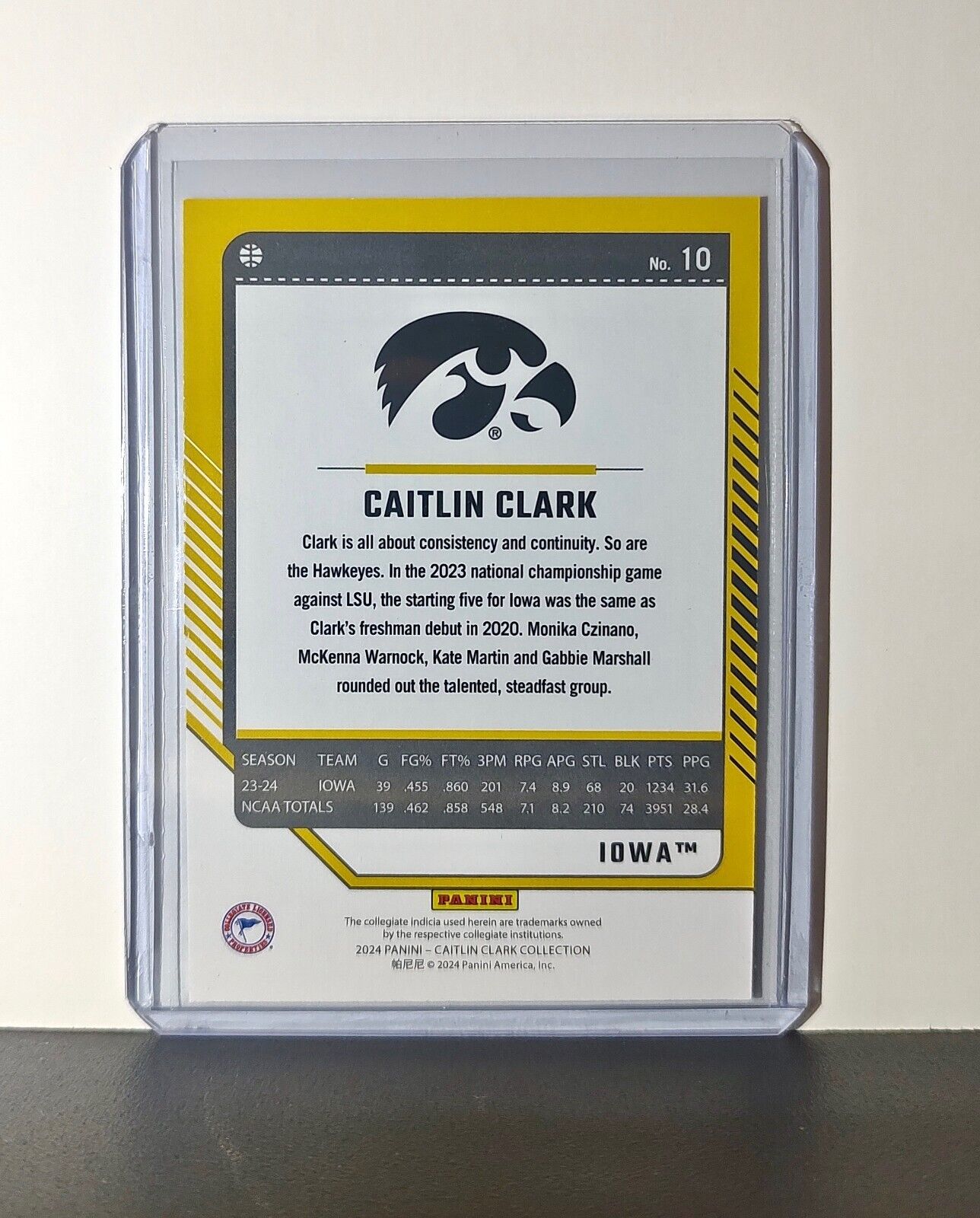 2024 Caitlin Clark Panini Donruss #10 Basketball Card Iowa Hawkeyes
