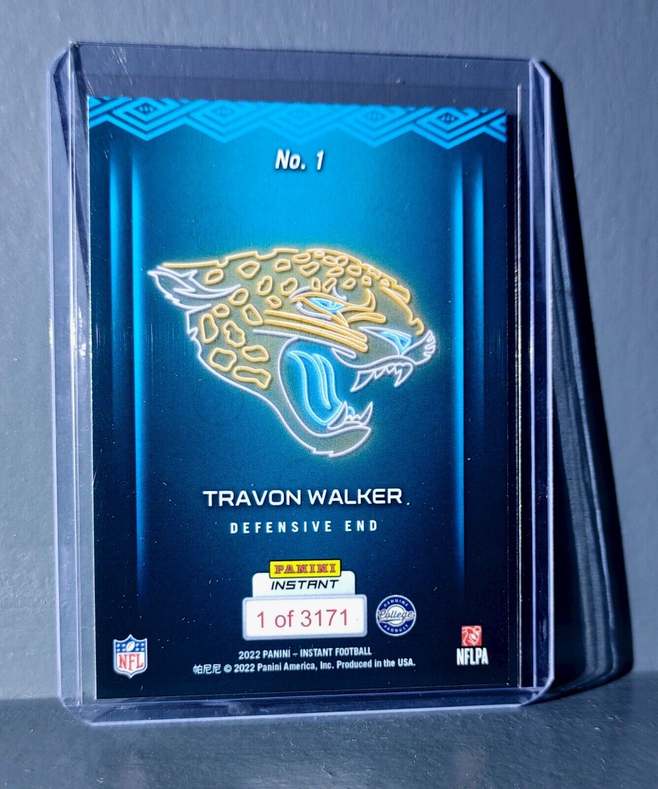 Travon Walker 2022 Panini NFL Instant Draft Night #1 Rookie Card 1 of 3171