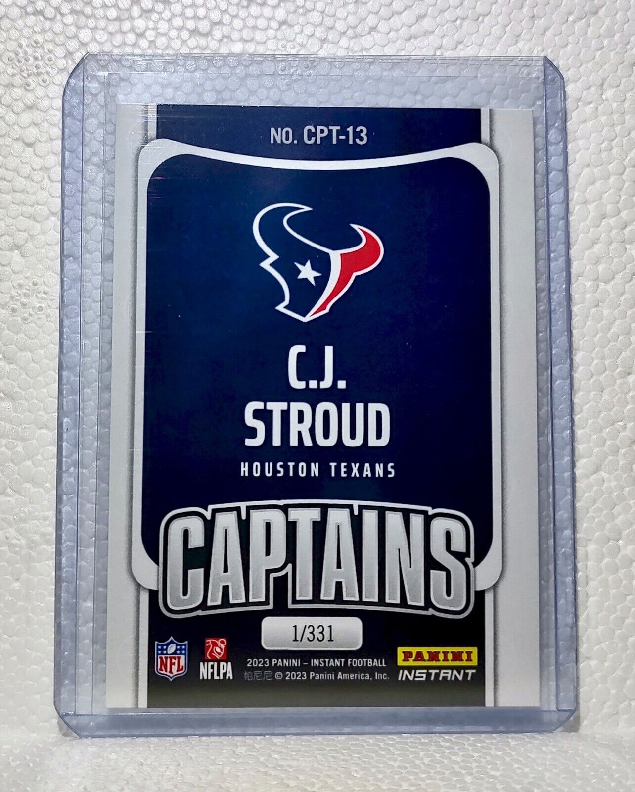 C.J. Stroud 2023 Panini NFL Captain #13 Football Card Houston Texans 1/331