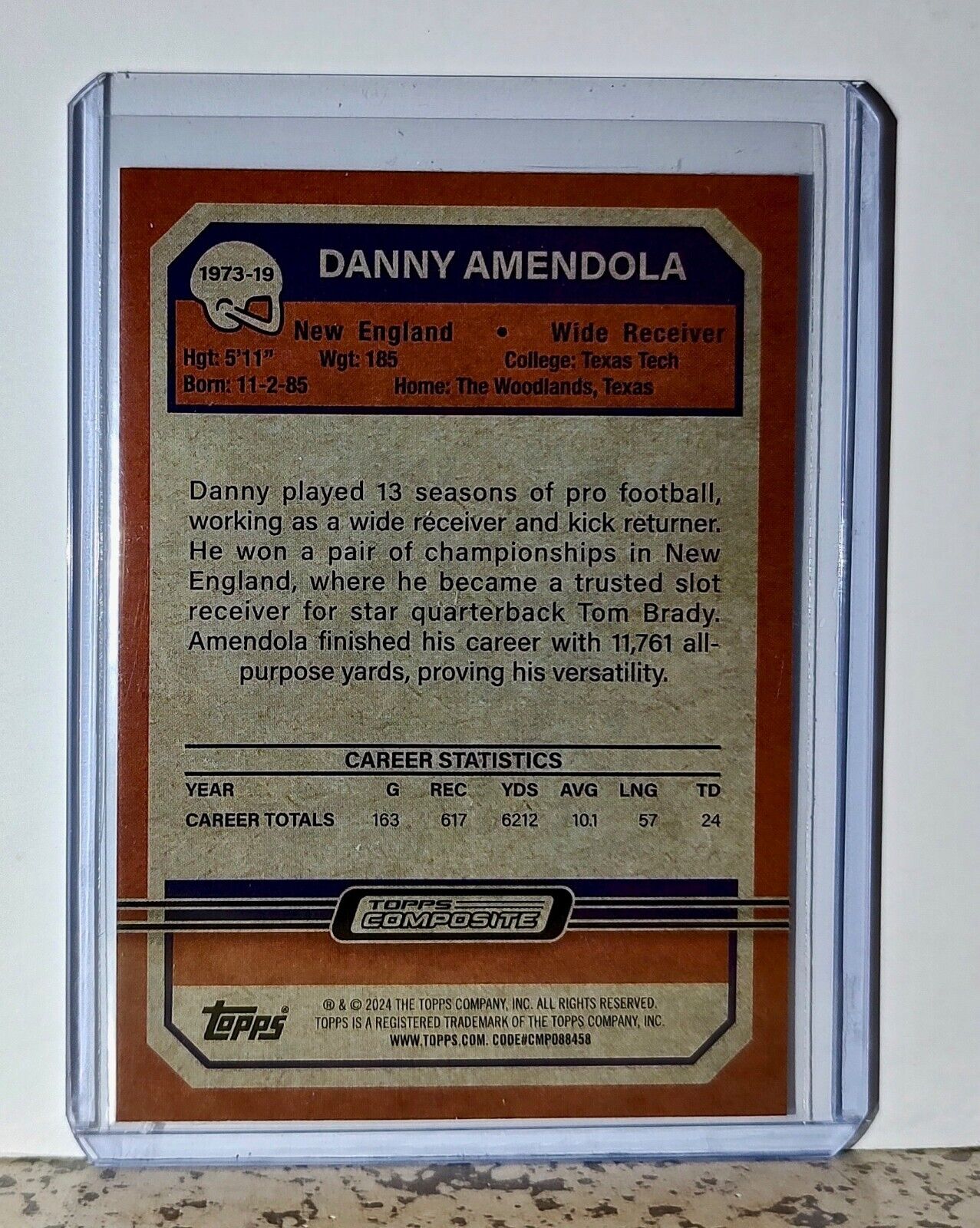 Danny Amendola 2023 Topps 1973 NFL #1973-19 Football Card New England Patriots