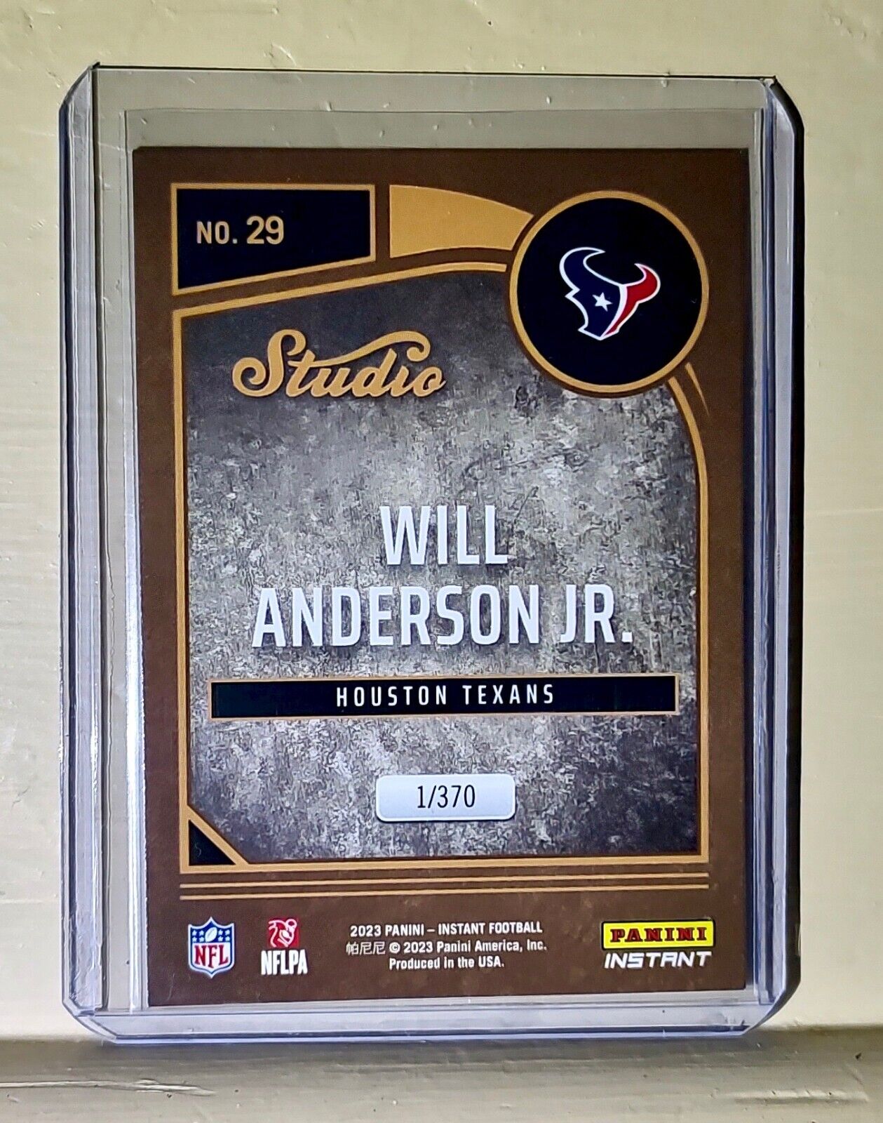 Will Anderson Jr. 2023 Panini NFL Studio Rookies #29 Rookie Card 1/370