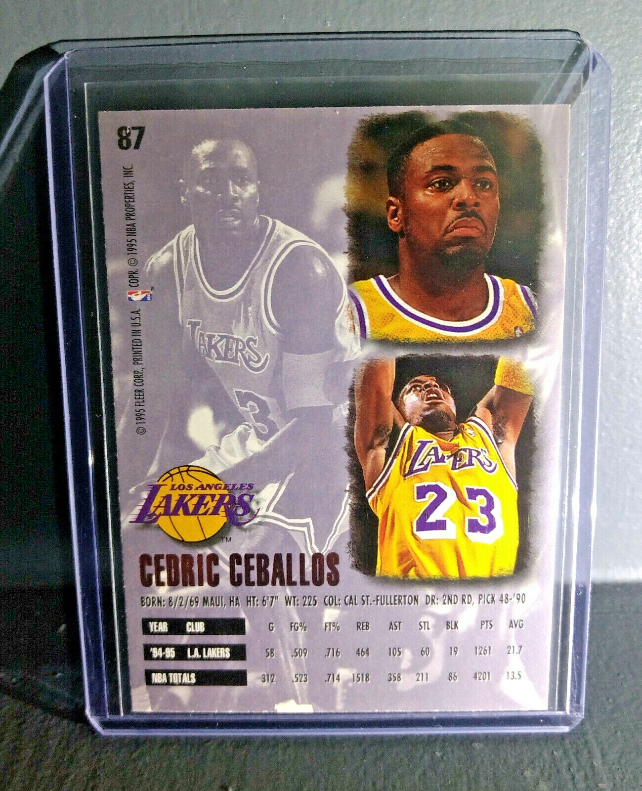 1995-96 Cedric Ceballos Fleer Ultra #87 Basketball Card