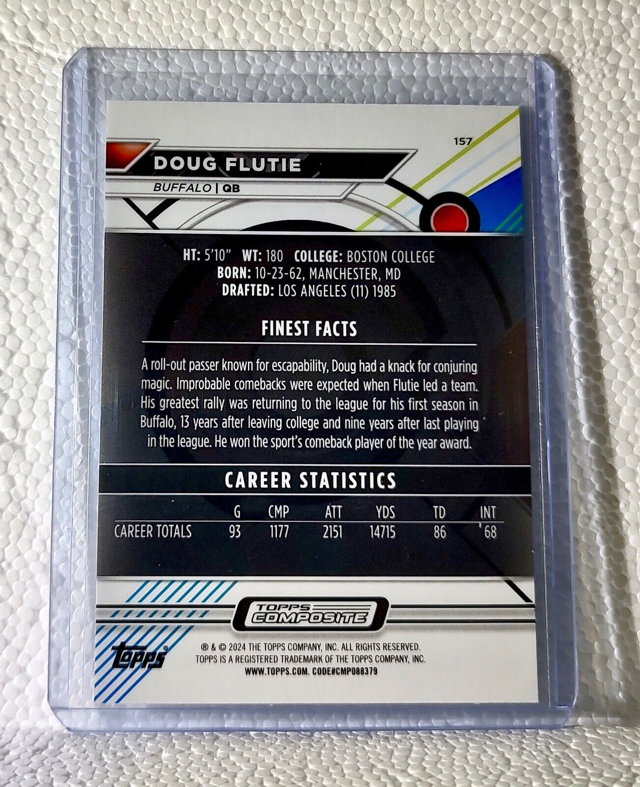 Doug Flutie 2023 Topps Finest NFL #157 Composite Football Card Buffalo Bills