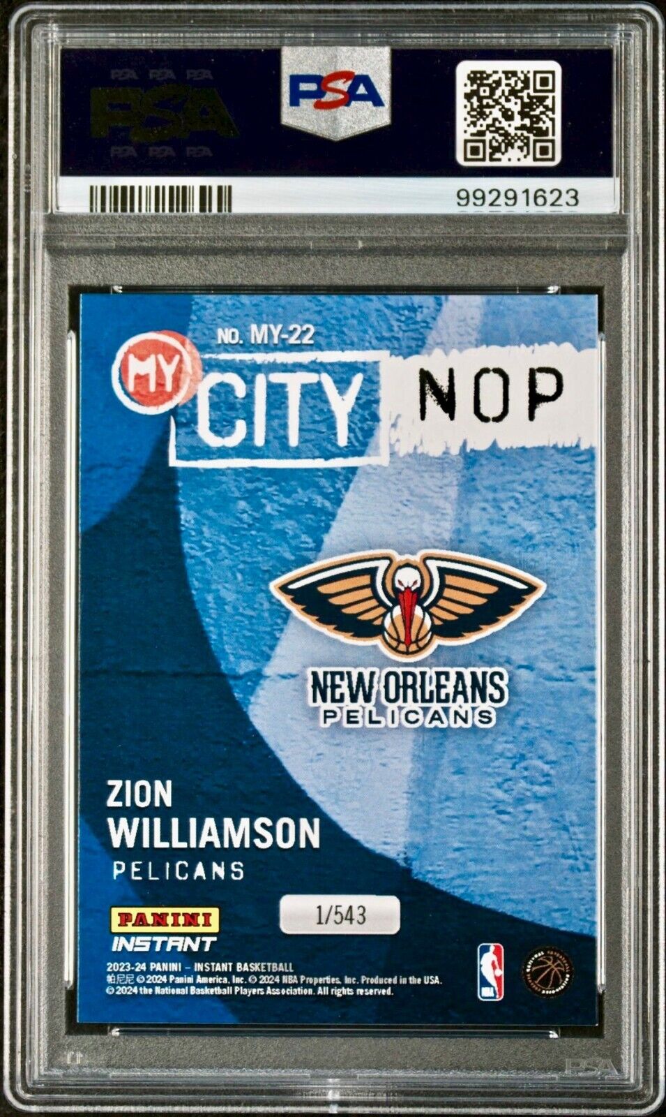 Zion Williamson 2023 Panini MyCity NBA #MY-22 Basketball Card PSA 9 Mint