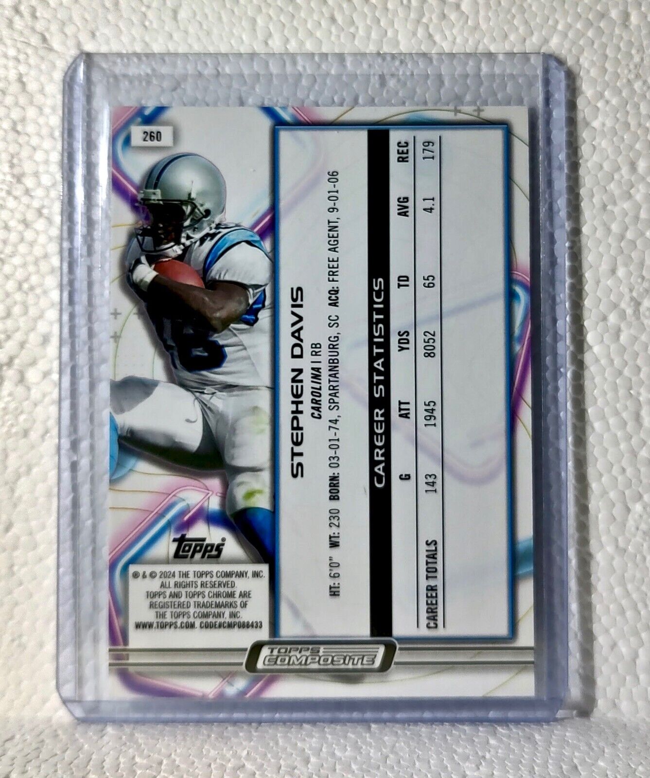 Stephen Davis 2023 Topps Chrome Cosmic NFL #260 Football Card Carolina Panthers