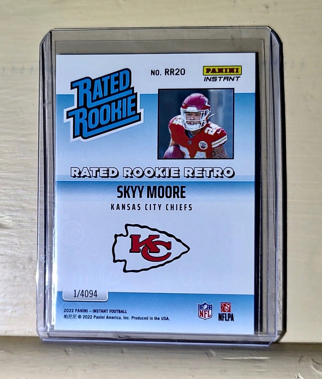Skyy Moore 2022 NFL Panini #20 Rated Rookie Retro Football Card 1/4094