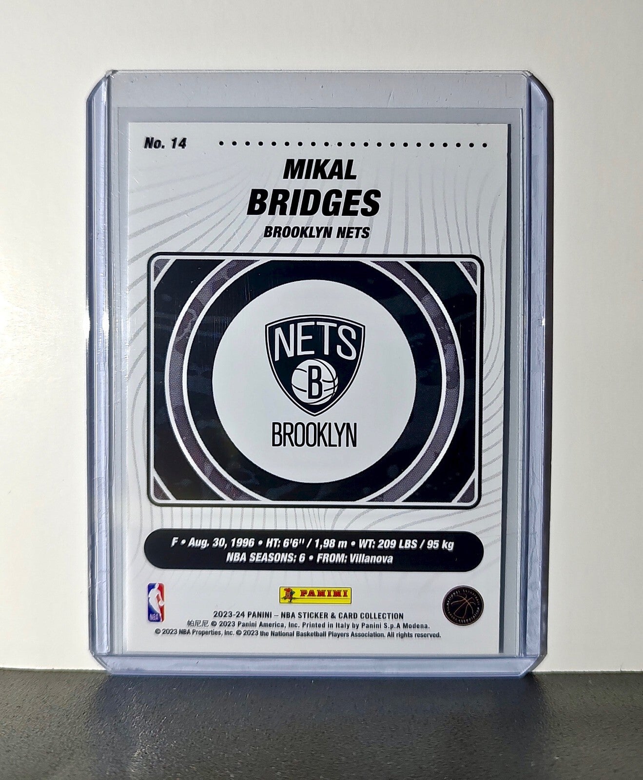 Mikal Bridges 2023-24 Panini NBA #14 Sticker Card Brooklyn Nets