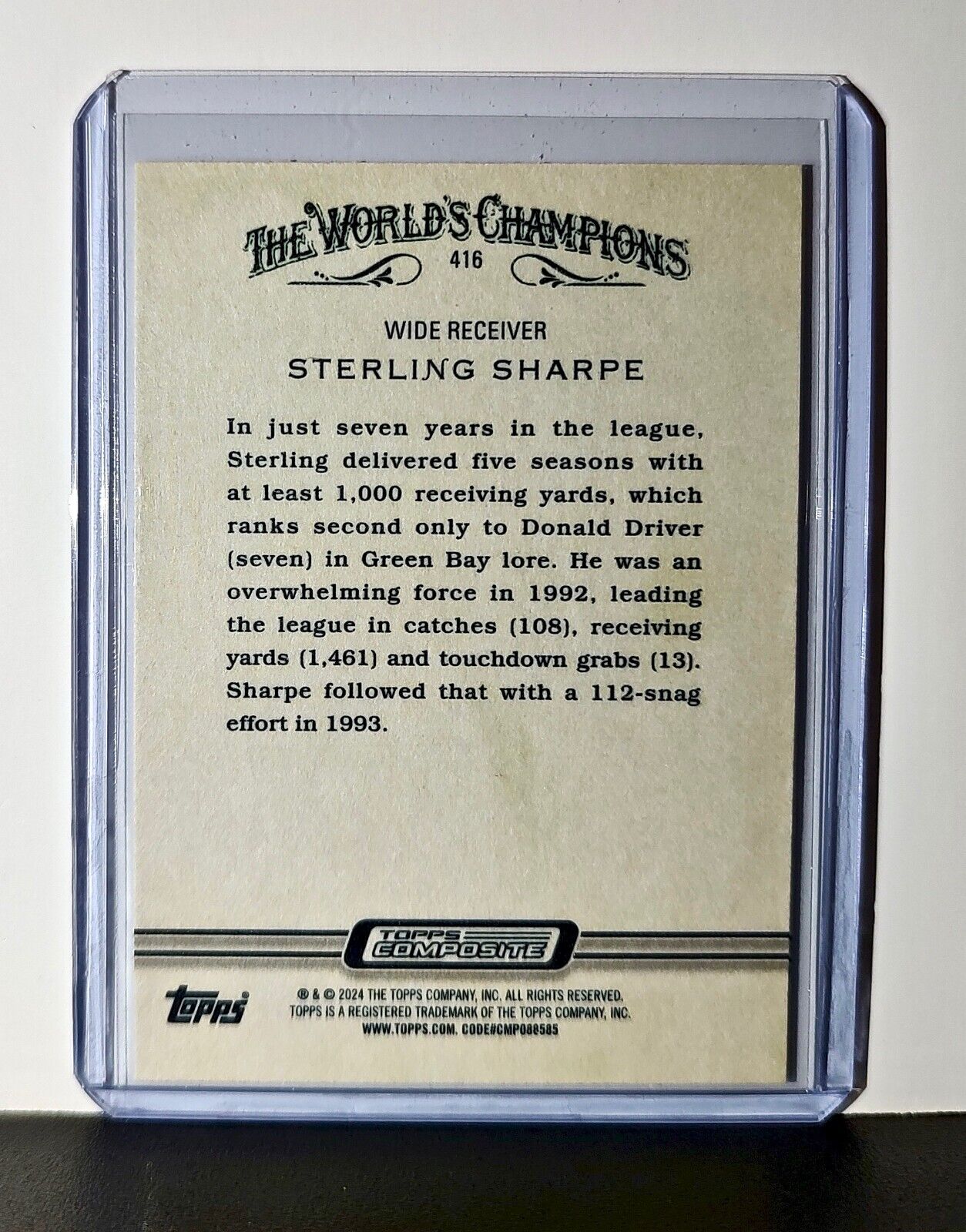 Sterling Sharpe 2023 Topps Allen & Ginter NFL #416 Card Green Bay Packers