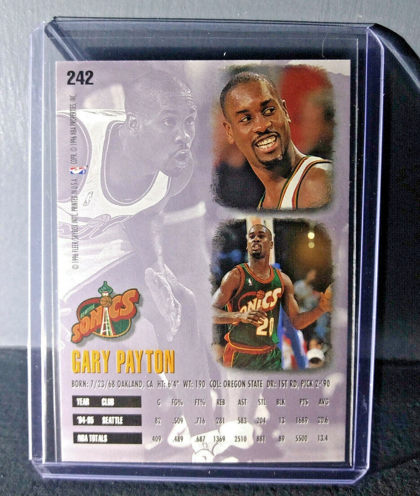 1995-96 Gary Payton #242 Basketball Card