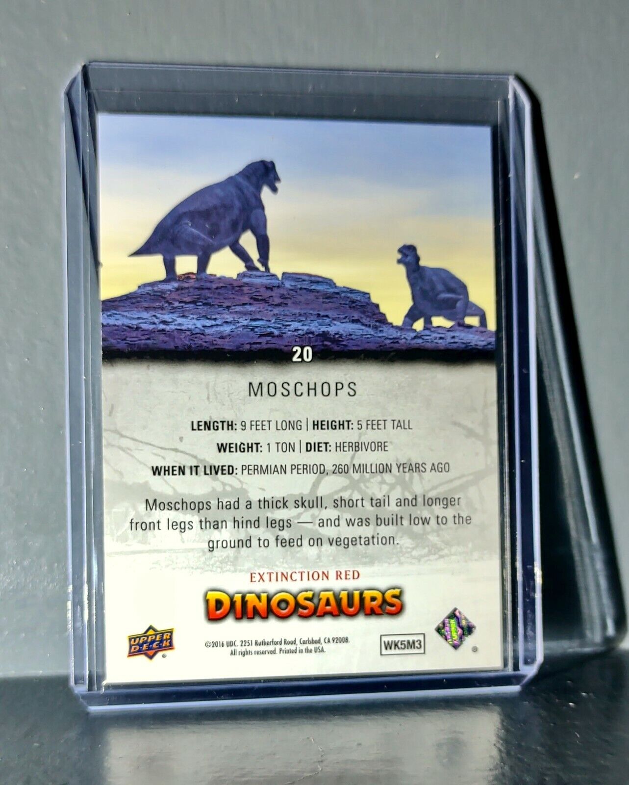 2015 Upper Deck Dinosaurs Moschops Extinction Red Parallel #20 Card