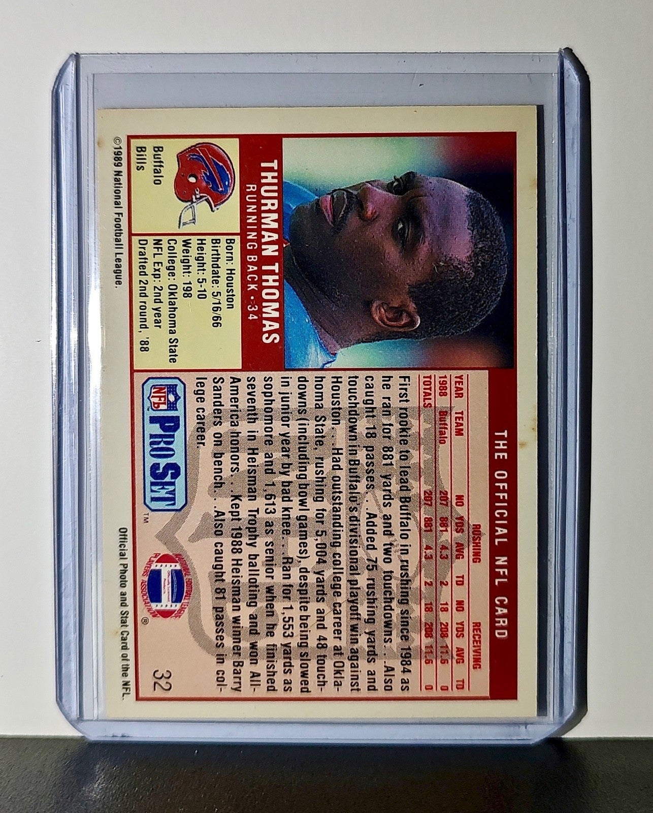 Thurman Thomas 1989 Pro Set NFL #32 Card Buffalo Bills