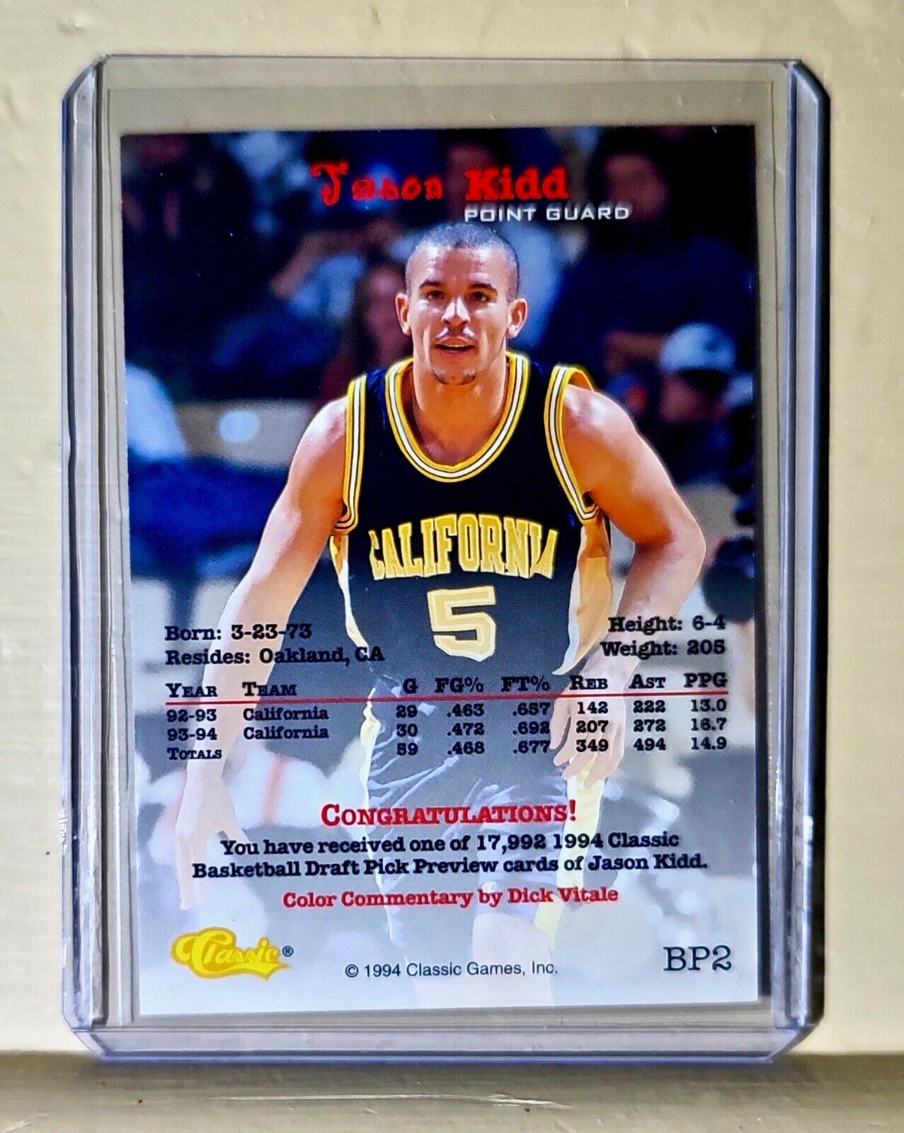 1994 Jason Kidd NBA Classic #BP2 Basketball Card 1 of 17,992 Draft Preview