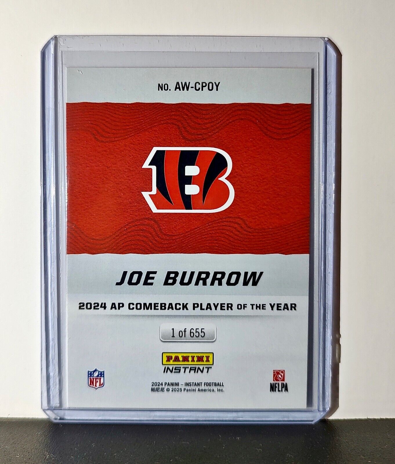 Joe Burrow 2024 Panini NFL AP Comeback Player of the Year Bengals 1 of 655