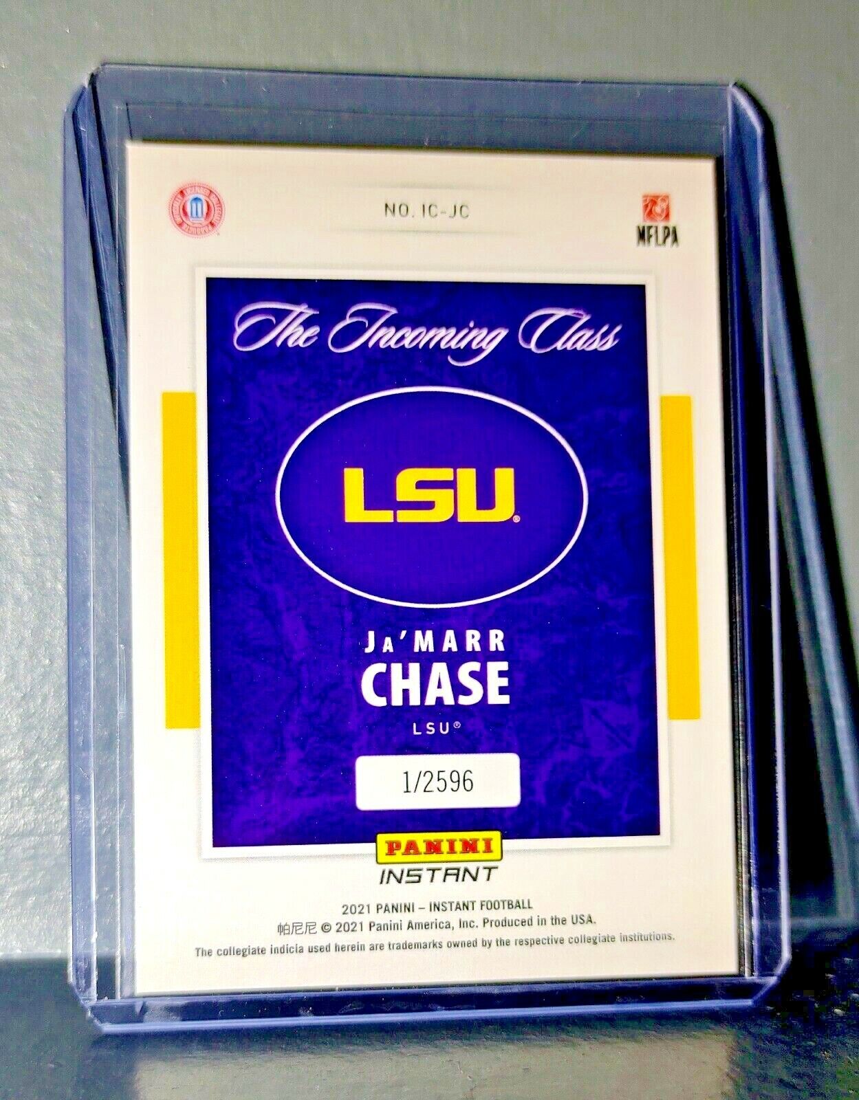 Ja'Marr Chase 2021 Panini NFL The Incoming Class Rookie Football Card 1/2596