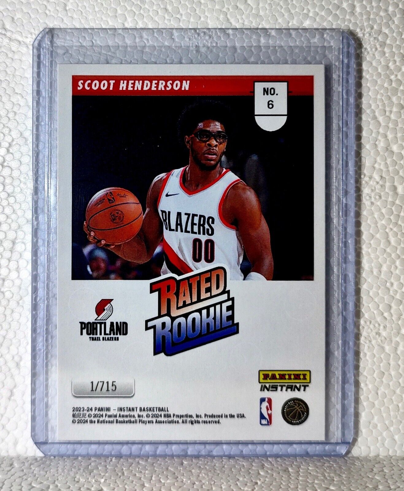 Scoot Henderson 2023-24 Panini NBA #6 Rated Rookie Retro Card TrailBlazers 1/715