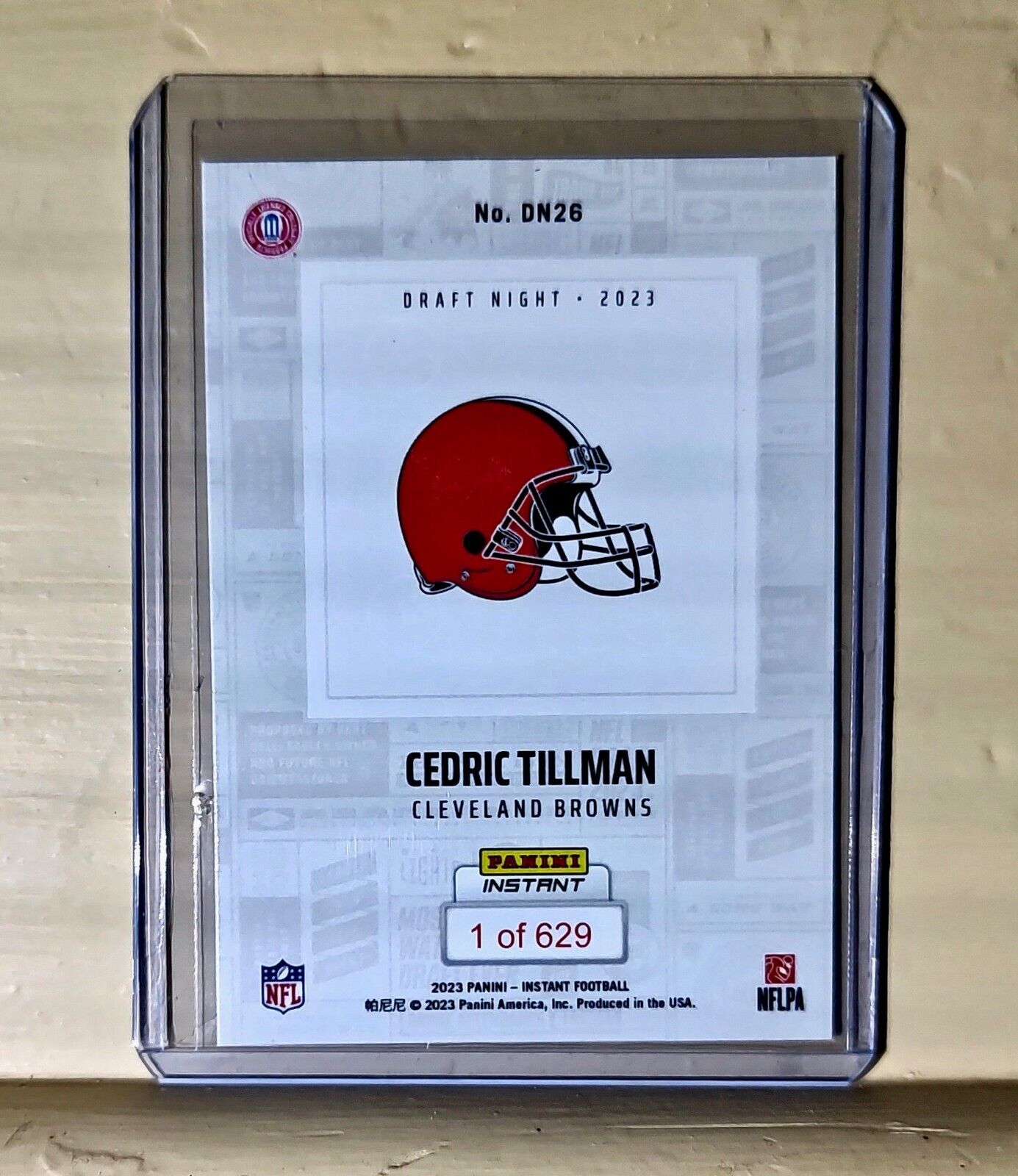 Cedric Tillman 2023 Panini NFL Draft Night #74 Pick Browns Rookie Card 1 of 629