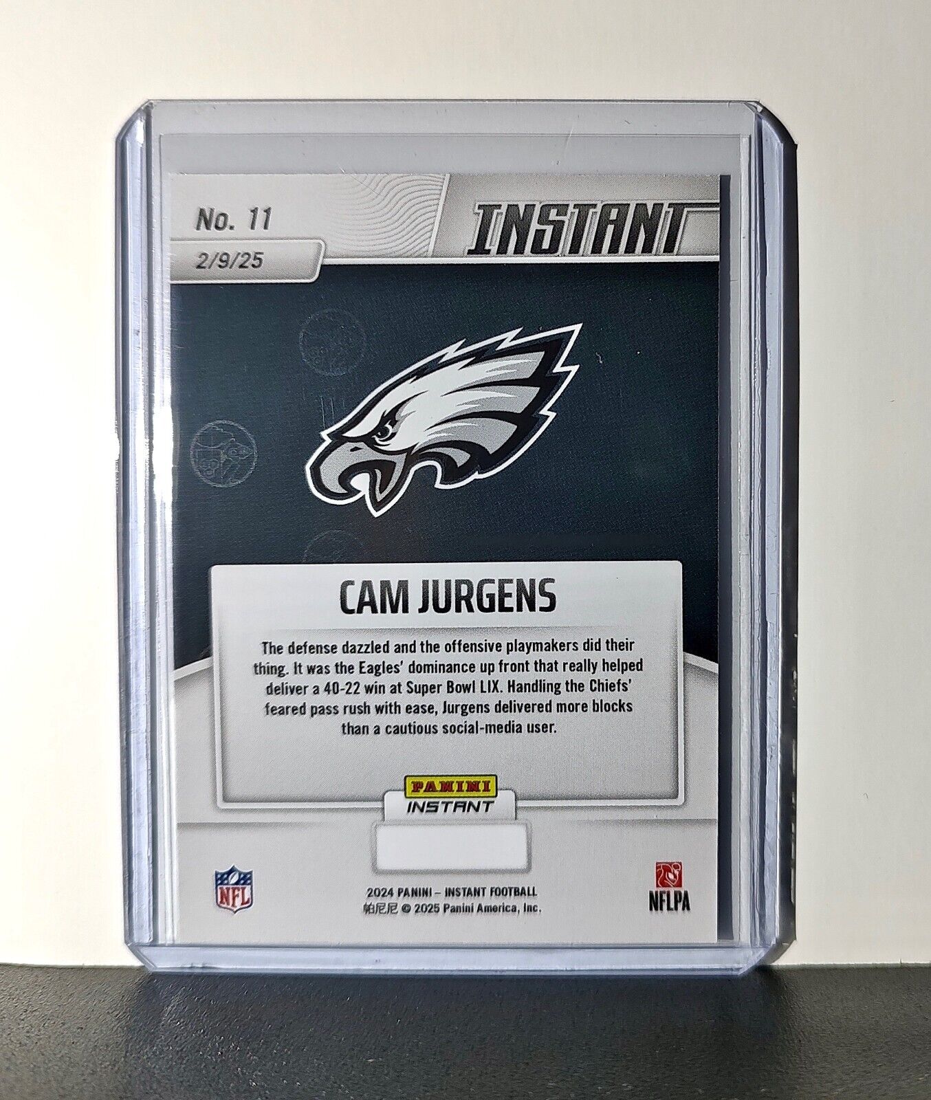 Cam Jurgens 2024 Panini Super Bowl LIX Champions NFL #11 Football Card Eagles