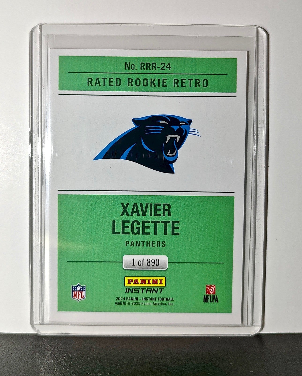 Xavier Legette Rookie 2024 Panini Rated Rookie Retro NFL #24 Panthers 1 of 890