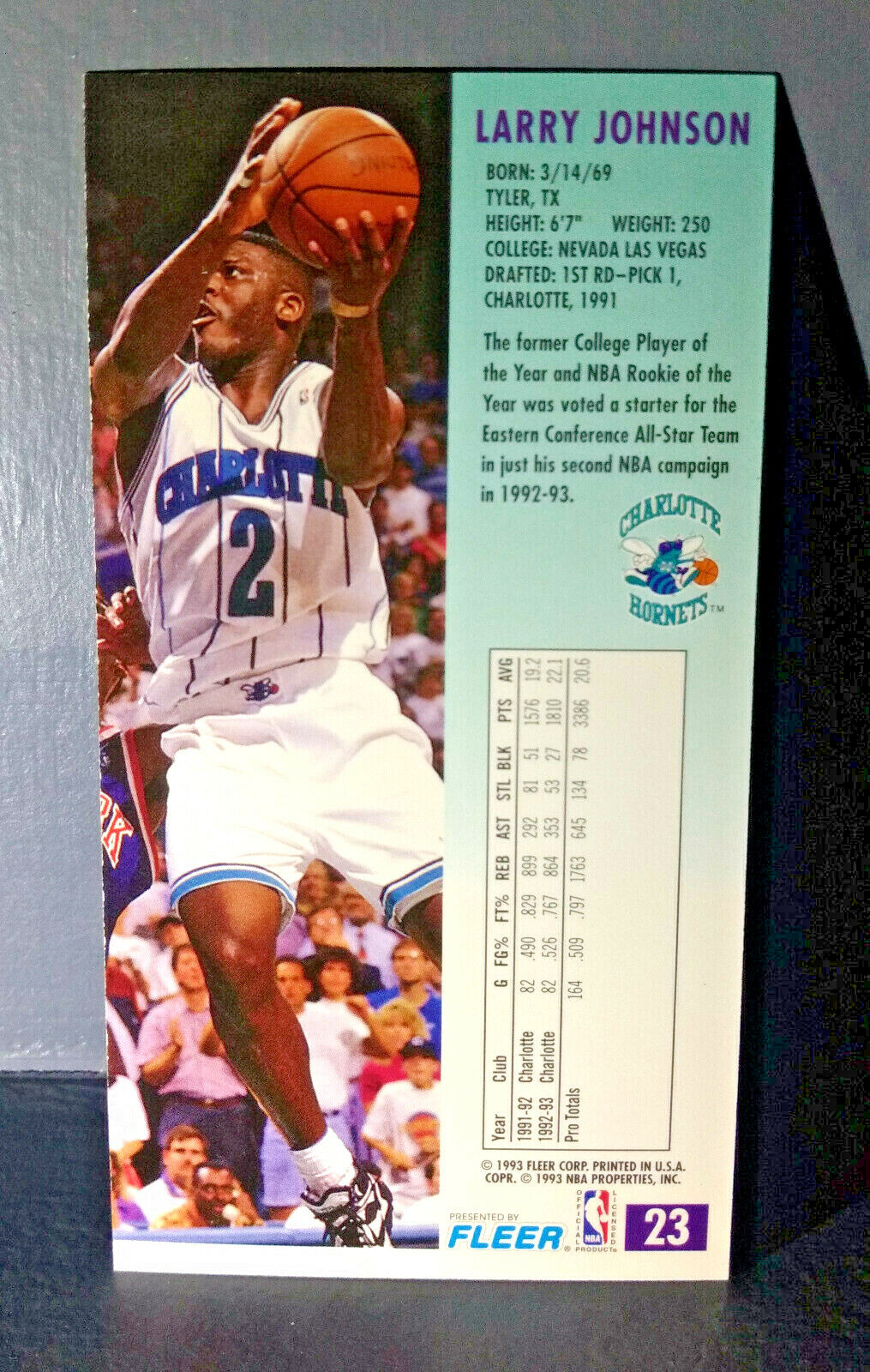 1993-94 Larry Johnson #23 Fleer NBA Jam Session Basketball Card