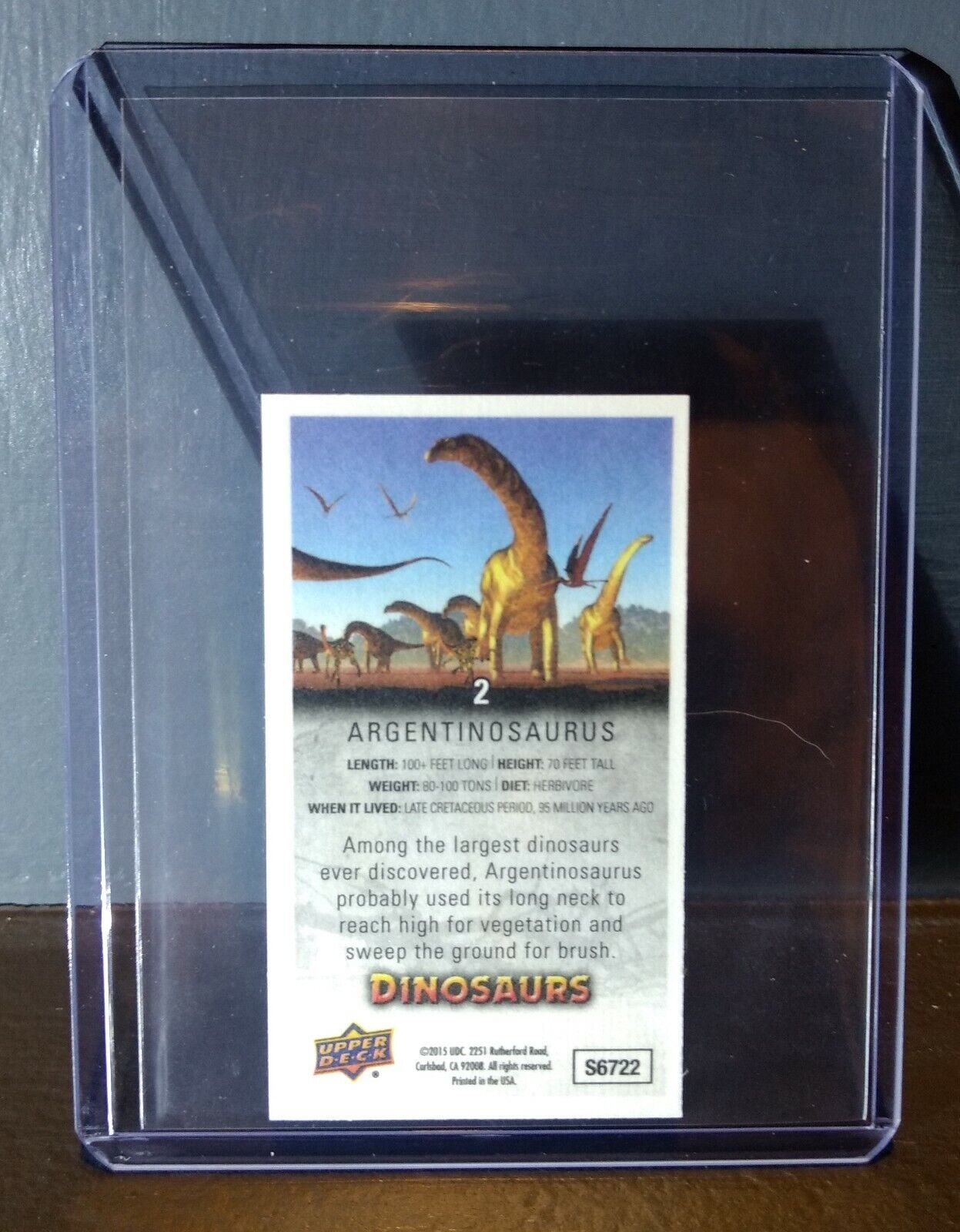 2015 Upper Deck Dinosaurs Canvas Mini Argentinosaurus #2 Trading Card