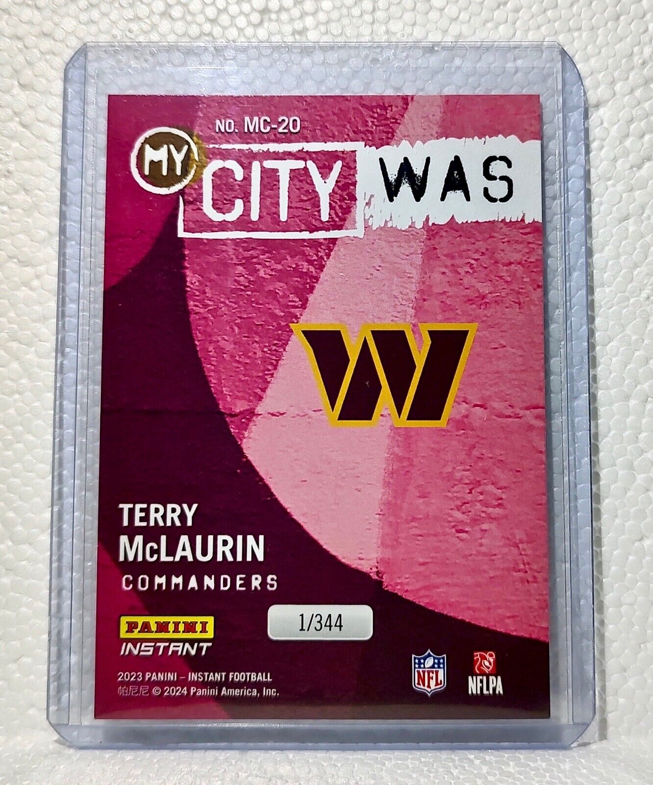 Terry McLaurin 2023 Panini NFL #20 My City Football Card Commanders 1/344